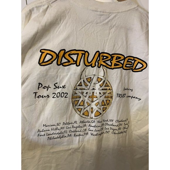 2002 Vintage Korn‎ Concert T Shirt Sz XL POP SUX TOUR! - DISTURBED White … - Picture 9 of 9